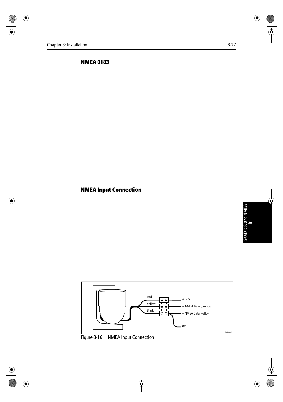 Nmea 0183, Nmea input connection | Raymarine hsb2 PLUS Series User Manual | Page 201 / 246