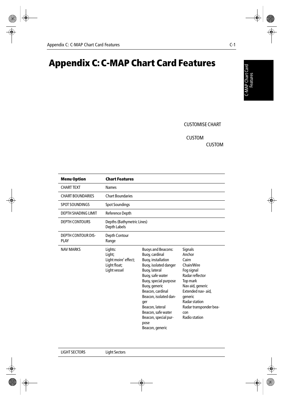 Appendix c: c-map chart card features, Appendix c | Raymarine hsb2 PLUS Series User Manual | Page 223 / 246