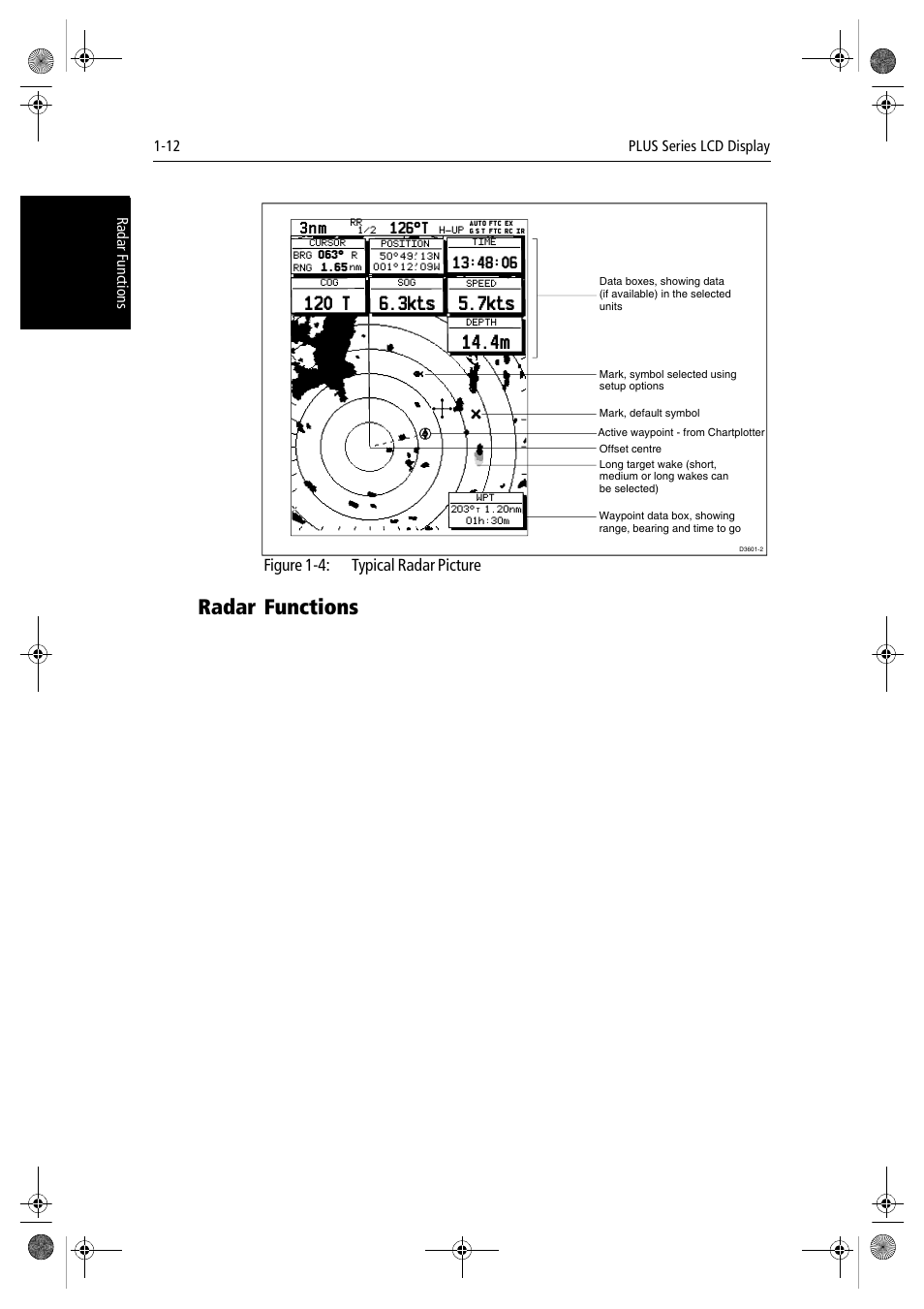 Radar functions, 120@t, Figure 1-4: typical radar picture | Raymarine hsb2 PLUS Series User Manual | Page 24 / 246