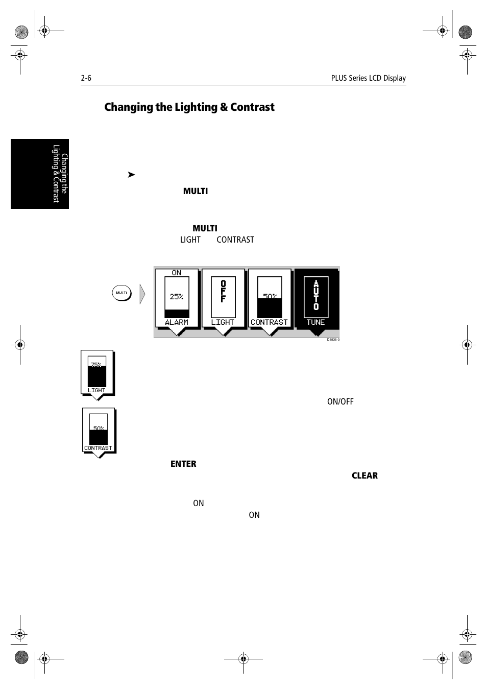 Changing the lighting & contrast | Raymarine hsb2 PLUS Series User Manual | Page 38 / 246