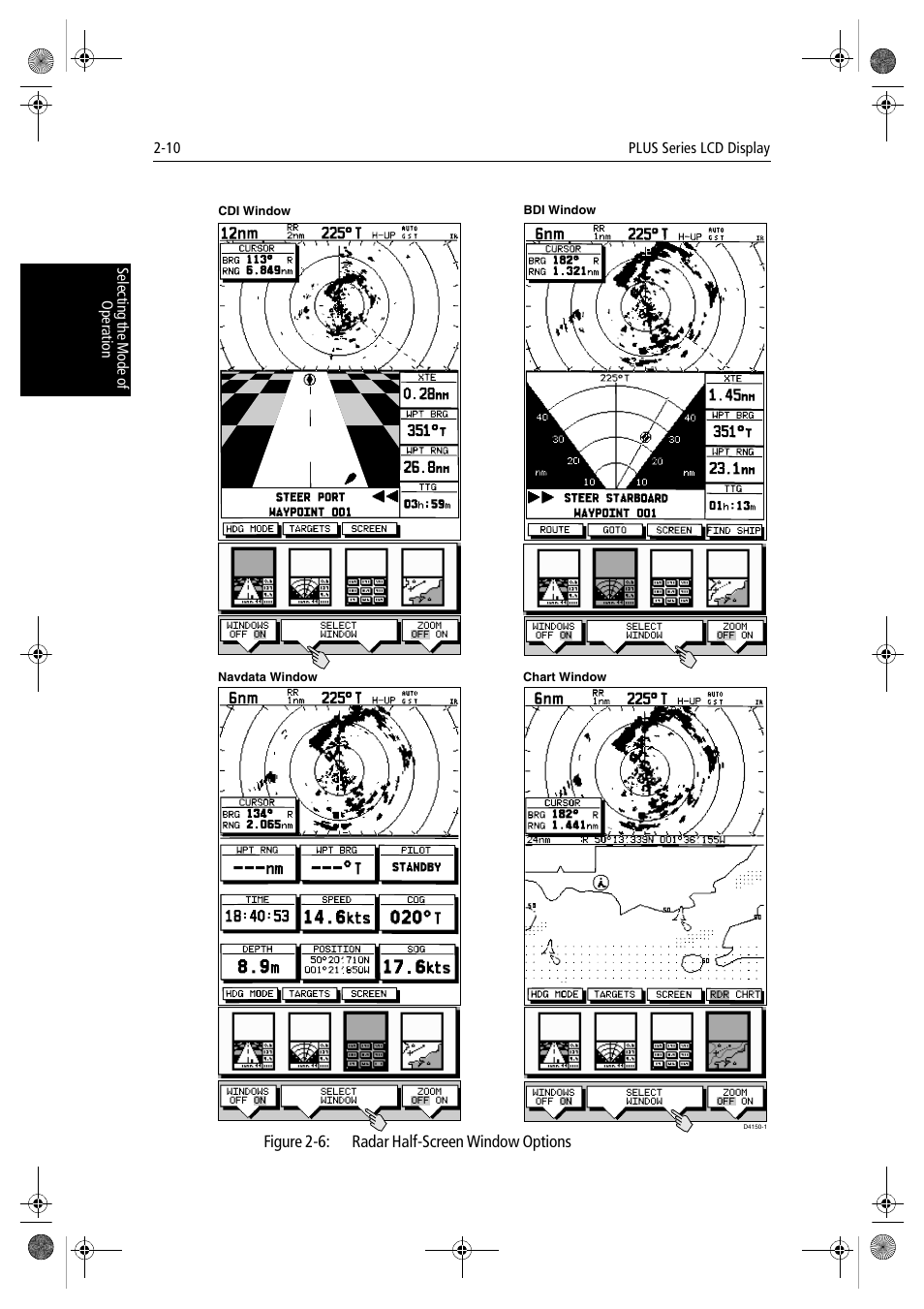 Figure 2-6: radar half-screen window options, 10 hsb | Raymarine hsb2 PLUS Series User Manual | Page 42 / 246