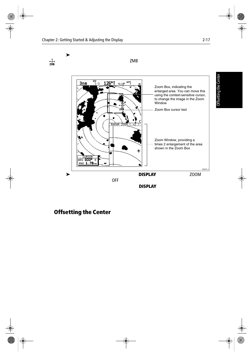 Offsetting the center, 126°t | Raymarine hsb2 PLUS Series User Manual | Page 49 / 246