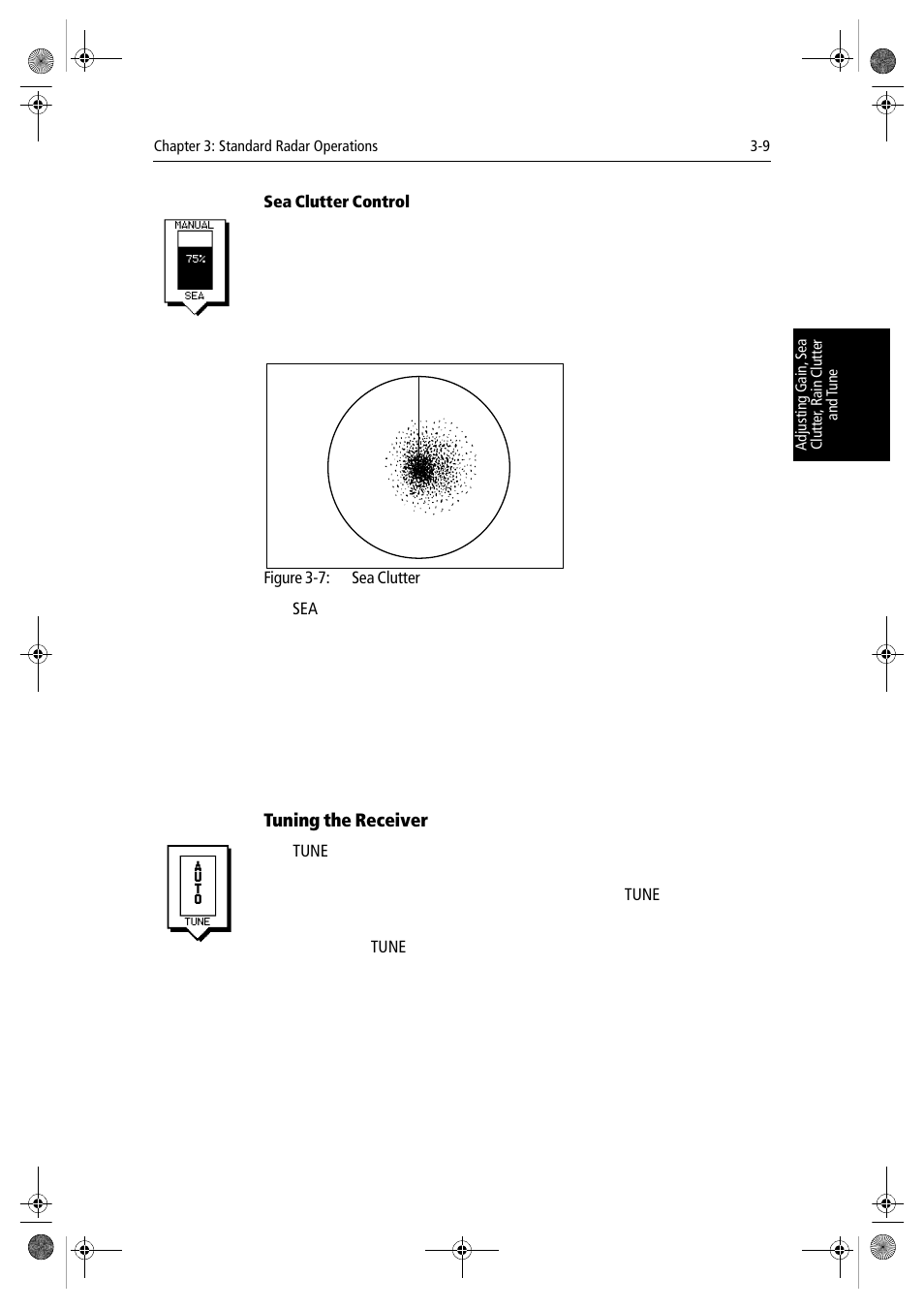 Sea clutter control, Tuning the receiver | Raymarine hsb2 PLUS Series User Manual | Page 73 / 246