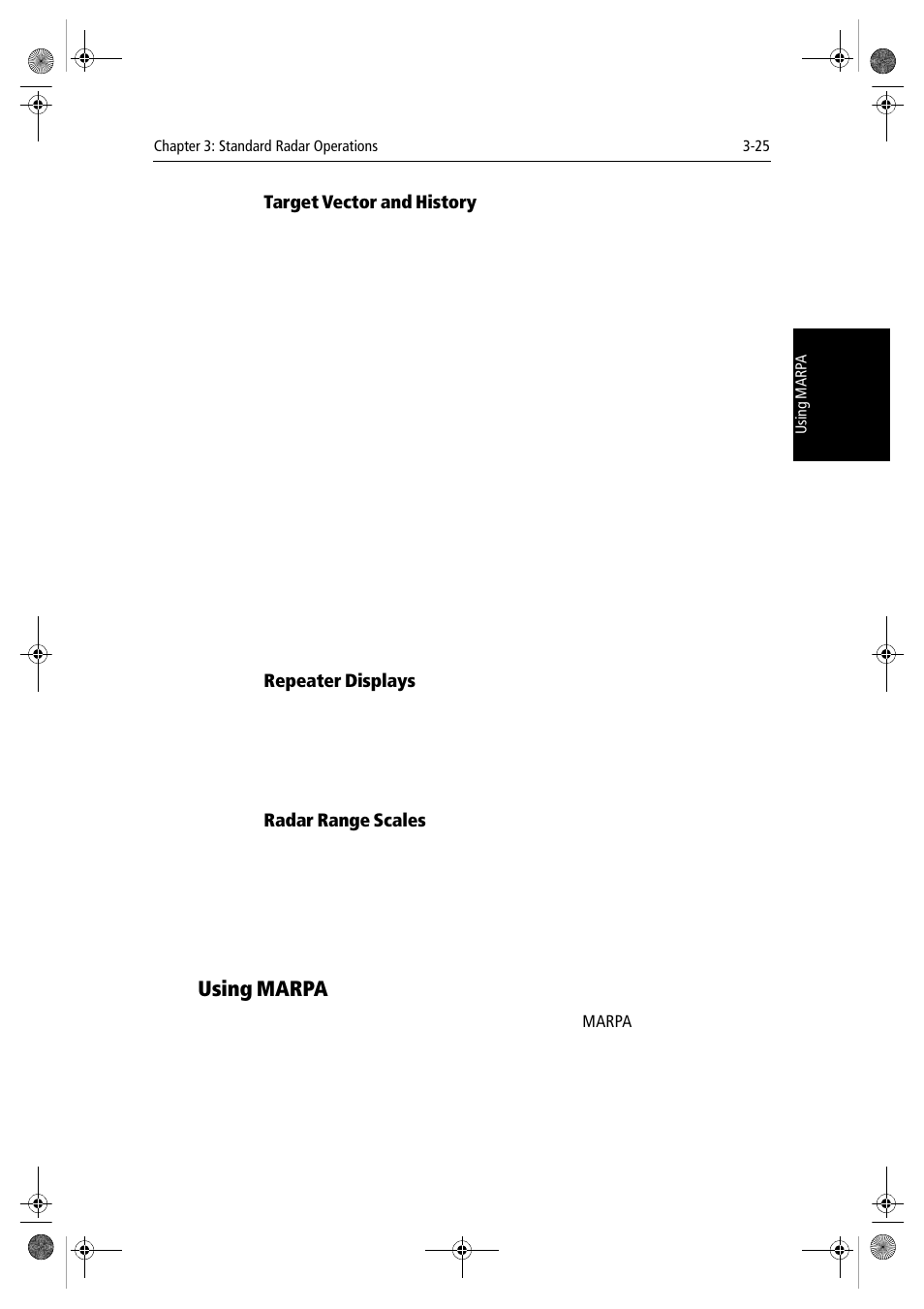 Target vector and history, Repeater displays, Radar range scales | Using marpa | Raymarine hsb2 PLUS Series User Manual | Page 89 / 246