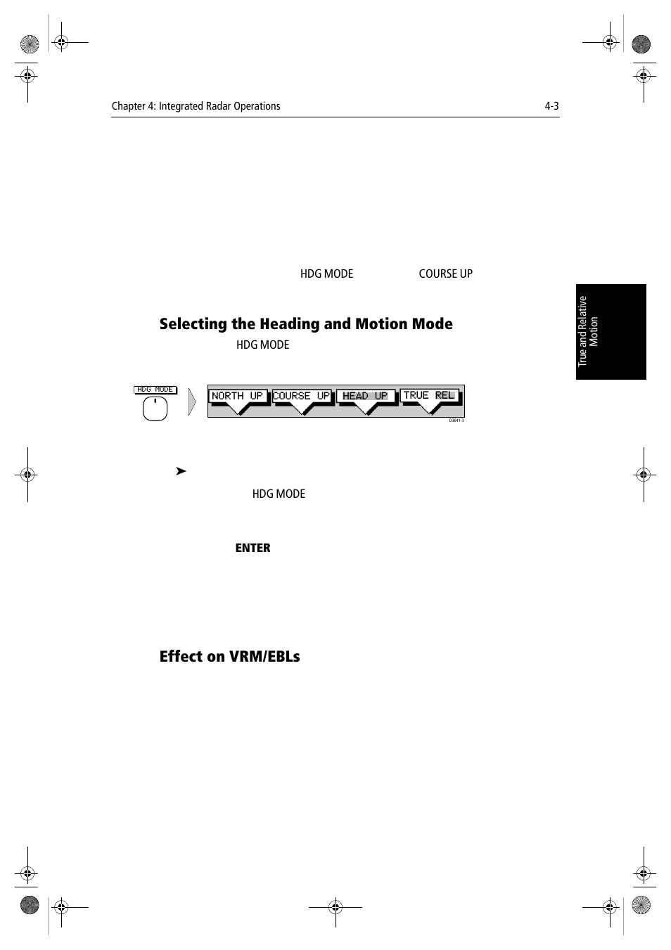 Selecting the heading and motion mode, Effect on vrm/ebls | Raymarine hsb2 PLUS Series User Manual | Page 95 / 246