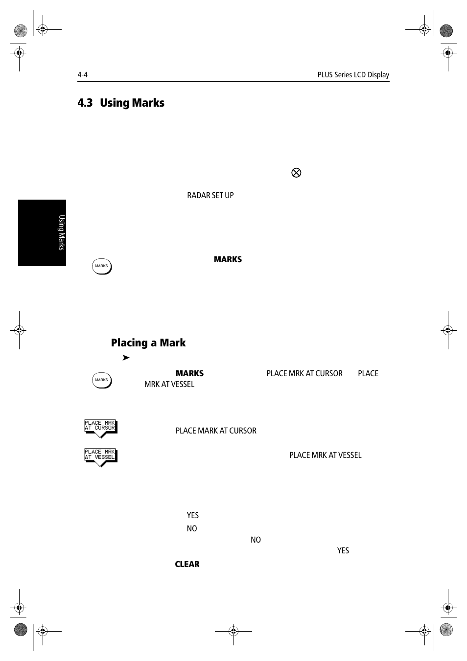 3 using marks, Placing a mark | Raymarine hsb2 PLUS Series User Manual | Page 96 / 246