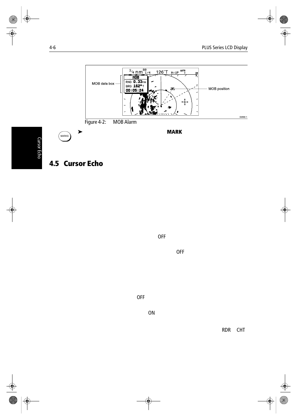 5 cursor echo, Section 4.5 | Raymarine hsb2 PLUS Series User Manual | Page 98 / 246
