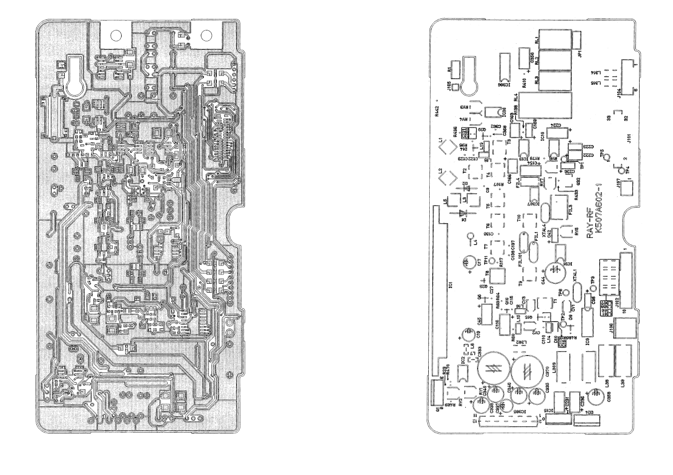 Fig.6-3 rf pcb layout (top view) | Raymarine RAY 210VHF User Manual | Page 60 / 76