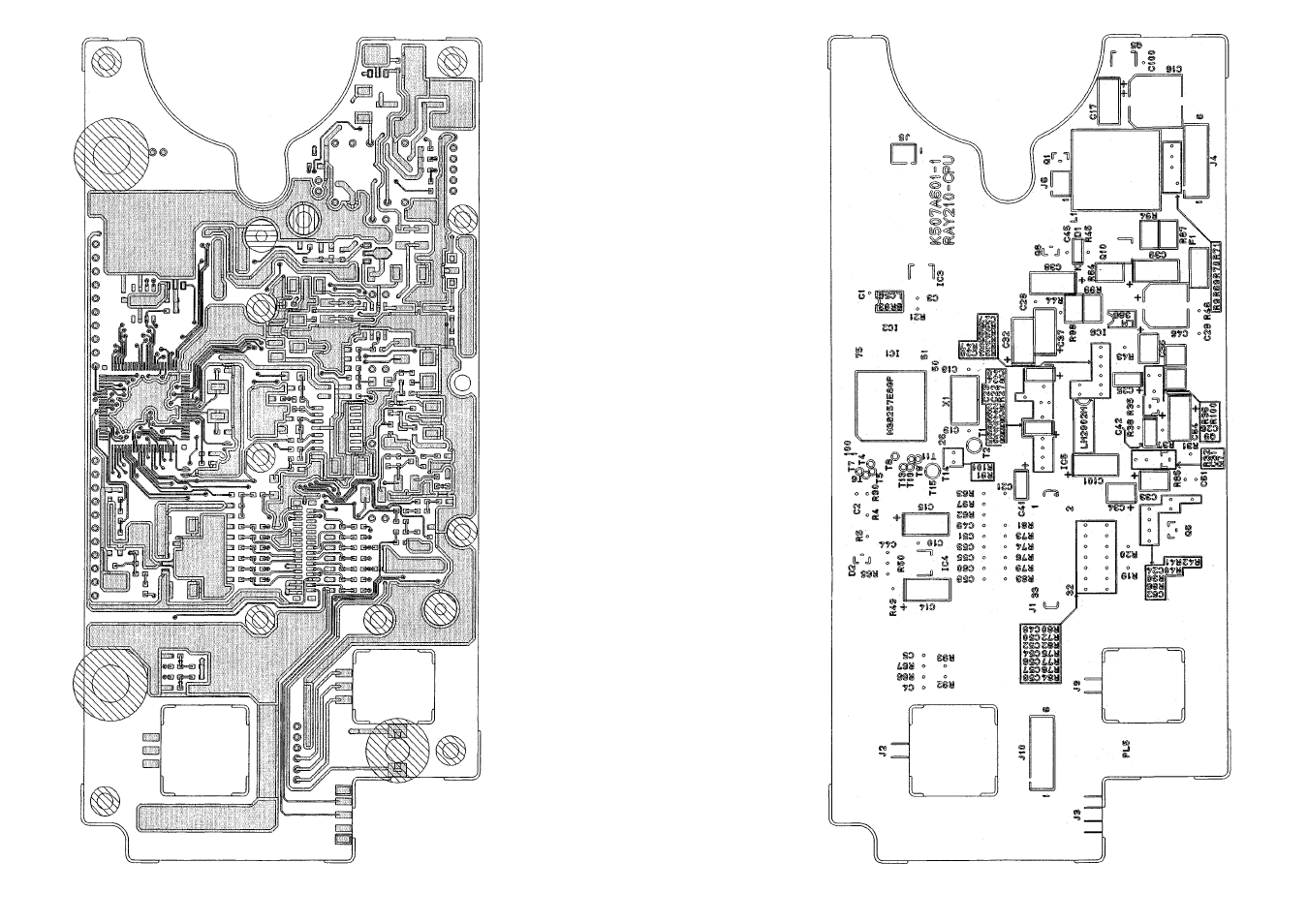 Fig.6-5 cpu pcb layout ( top view) | Raymarine RAY 210VHF User Manual | Page 62 / 76