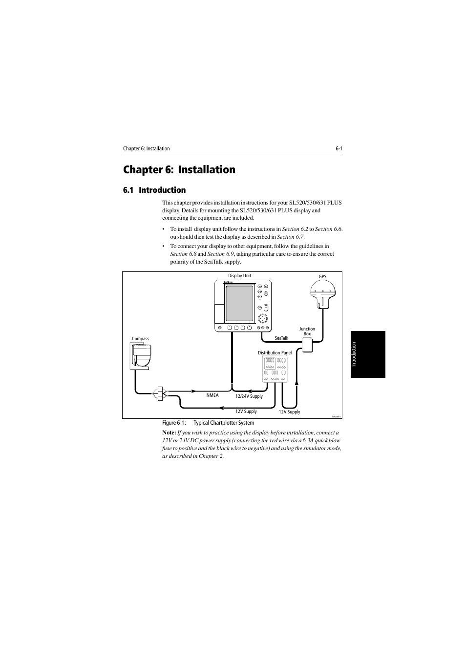 Chapter 6: installation, 1 introduction, Chapter 6 | Installation | Raymarine 530 User Manual | Page 117 / 170