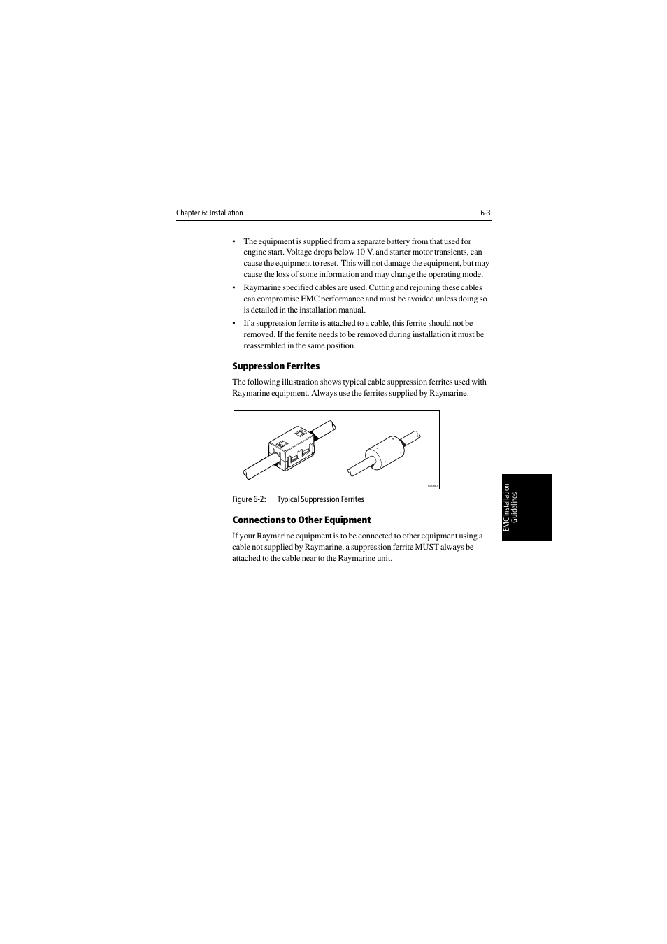 Suppression ferrites, Connections to other equipment | Raymarine 530 User Manual | Page 119 / 170