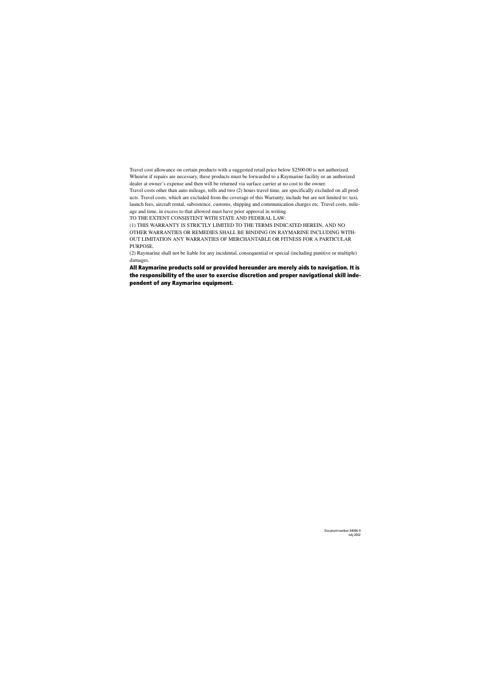 Raymarine 530 User Manual | Page 168 / 170