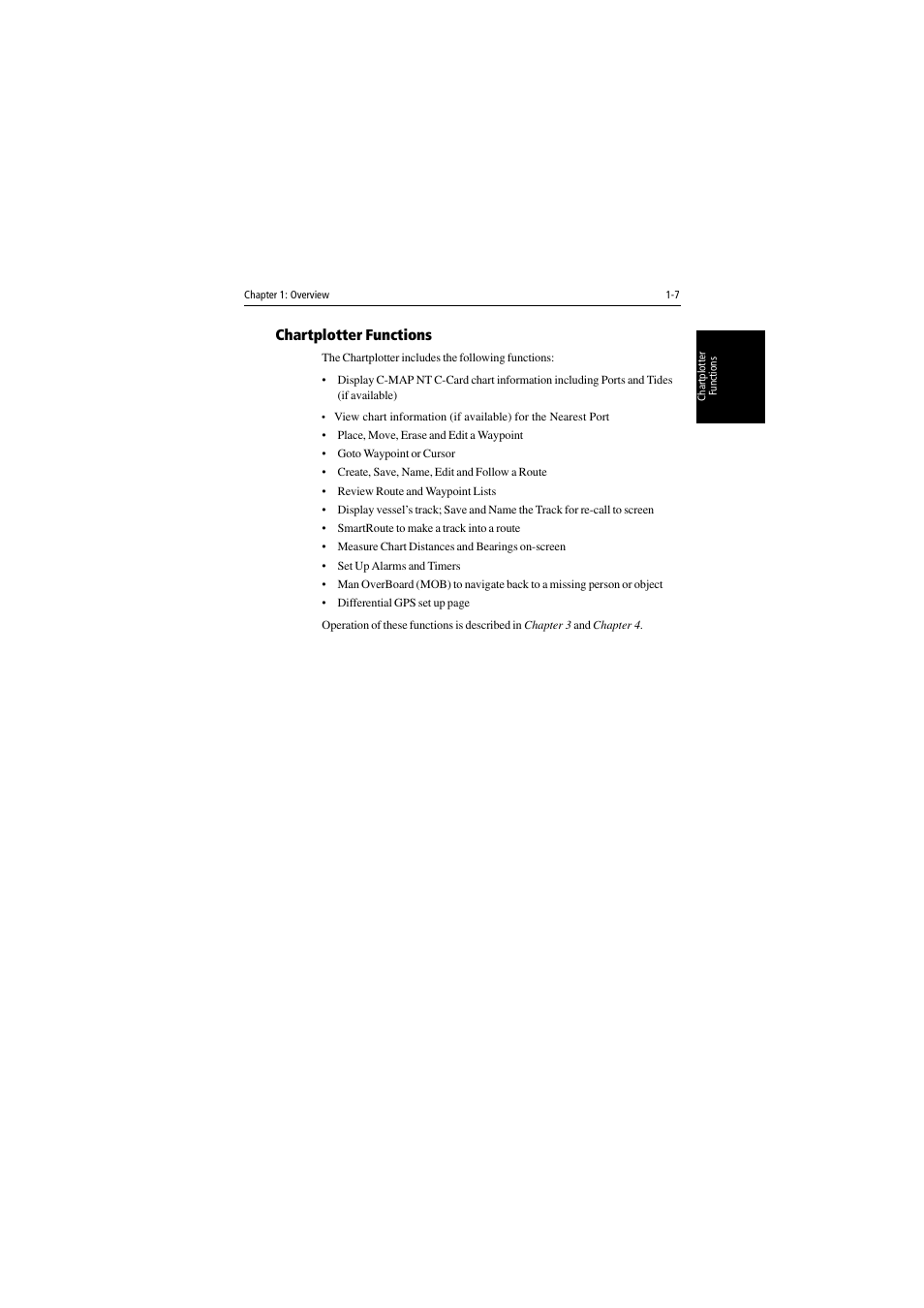 Chartplotter functions | Raymarine 530 User Manual | Page 19 / 170