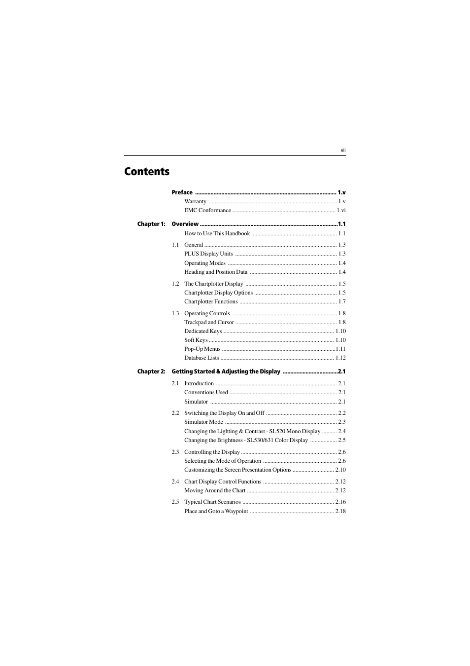 Raymarine 530 User Manual | Page 7 / 170