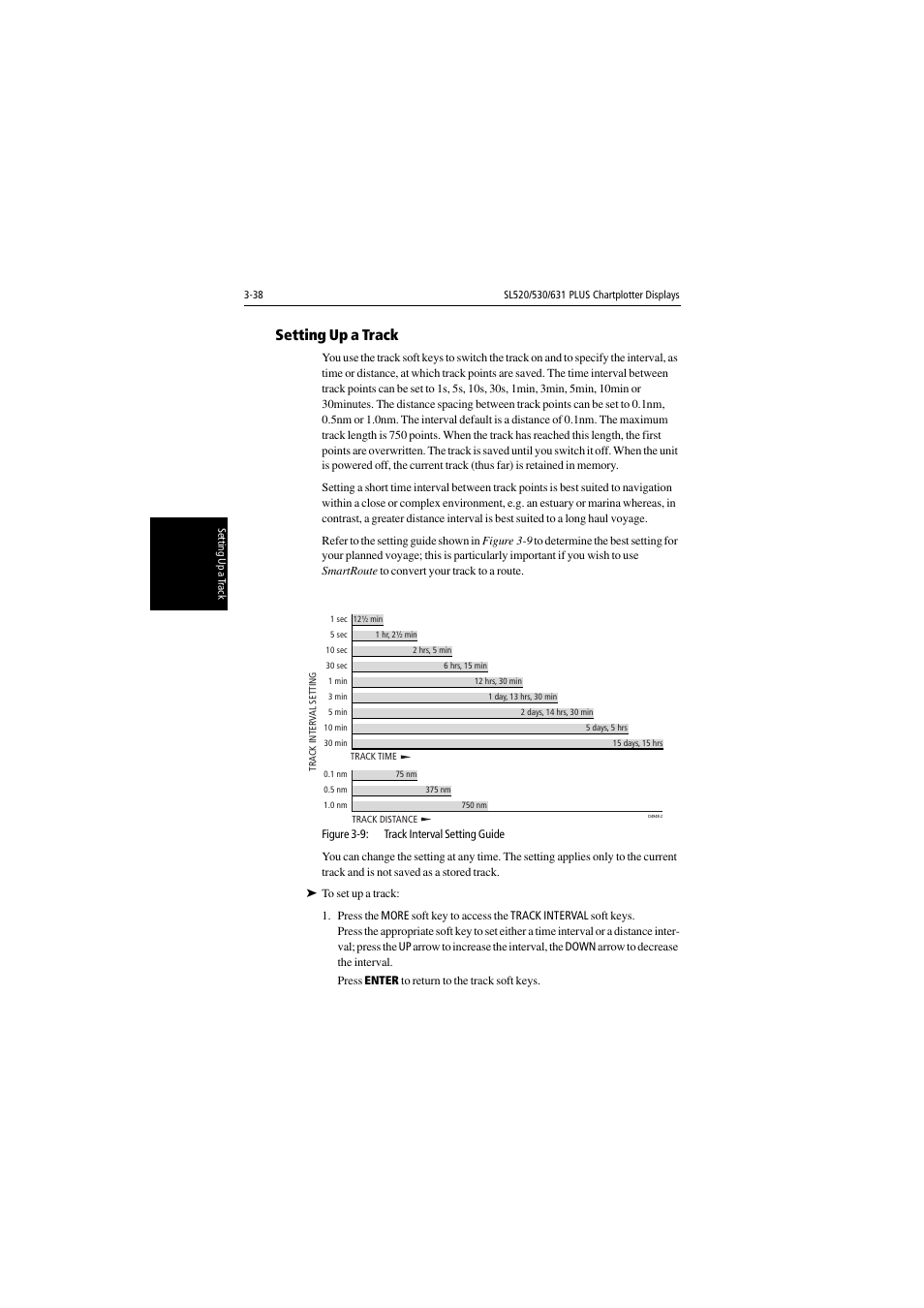 Setting up a track | Raymarine 530 User Manual | Page 86 / 170