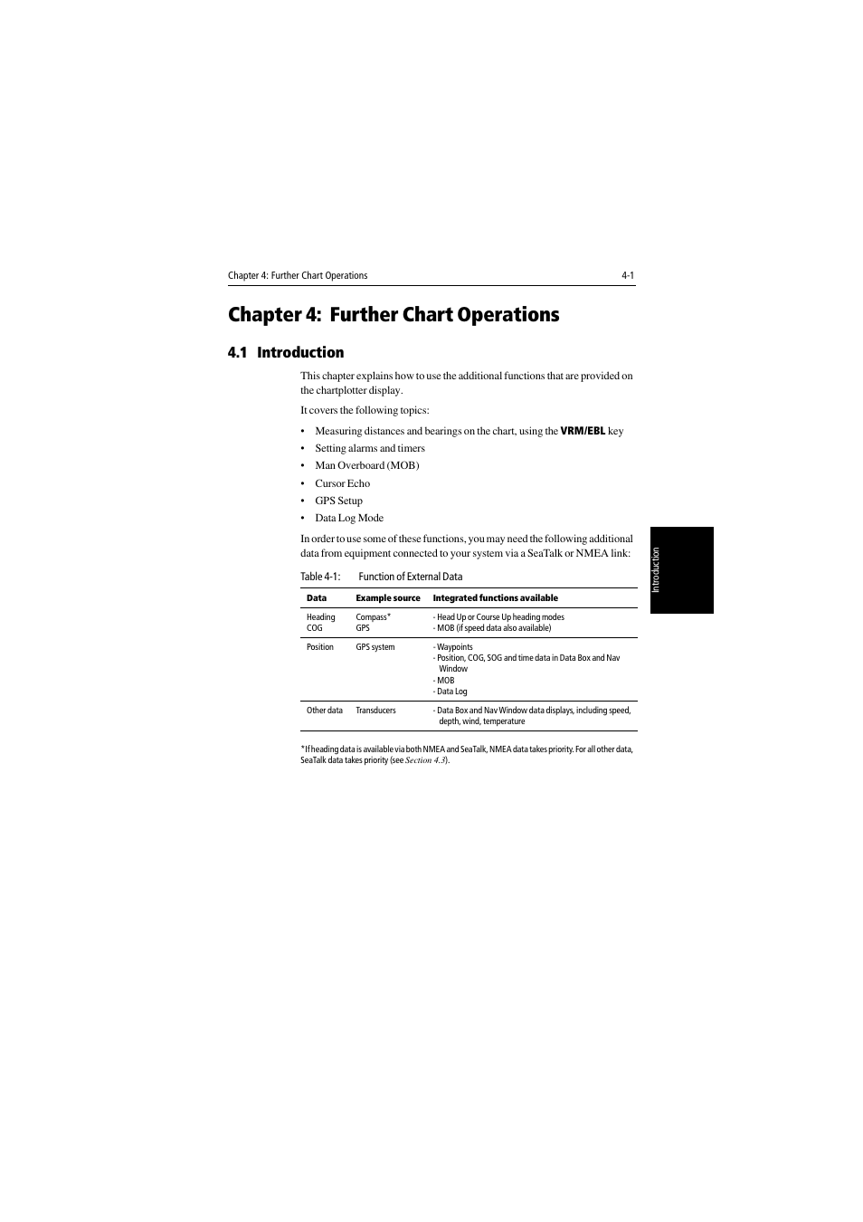Chapter 4: further chart operations, 1 introduction, Chapter 4 | Further chart operations | Raymarine 530 User Manual | Page 91 / 170