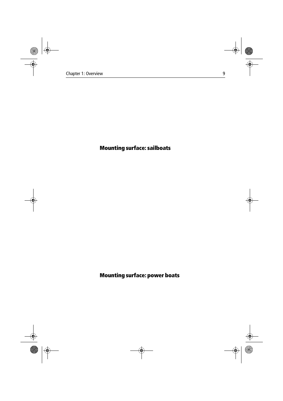 Mounting surface: sailboats, Mounting surface: power boats | Raymarine Radar Scanner User Manual | Page 17 / 66