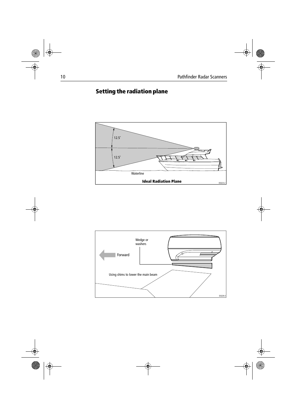 Setting the radiation plane | Raymarine Radar Scanner User Manual | Page 18 / 66