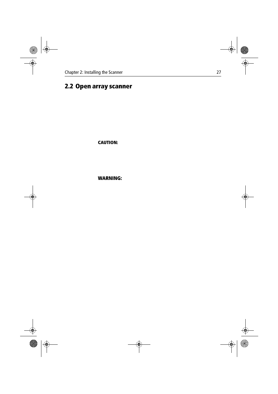 2 open array scanner, Open array scanner | Raymarine Radar Scanner User Manual | Page 35 / 66