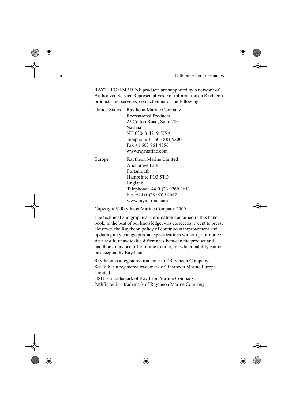 Raymarine Radar Scanner User Manual | Page 4 / 66