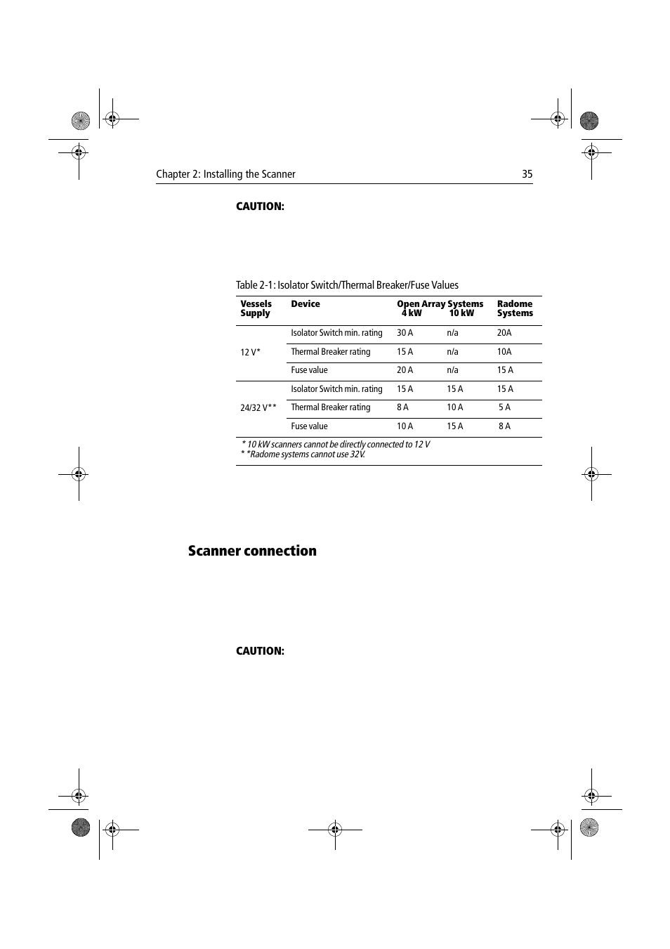Scanner connection | Raymarine Radar Scanner User Manual | Page 43 / 66