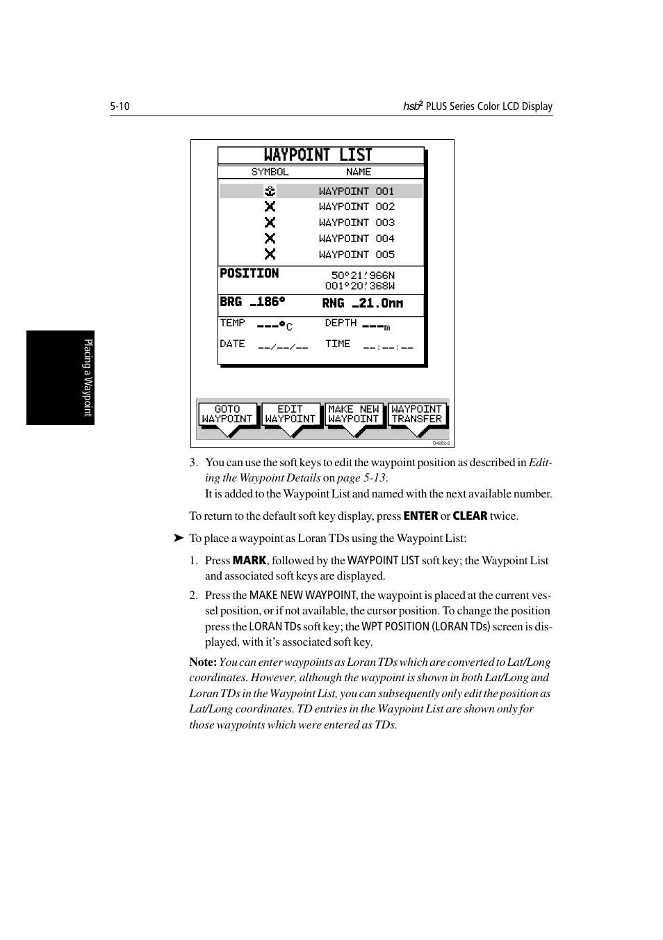 Waypoint list | Raymarine Radar equipment Raychart Chartplotter RC530 PLUS User Manual | Page 114 / 248