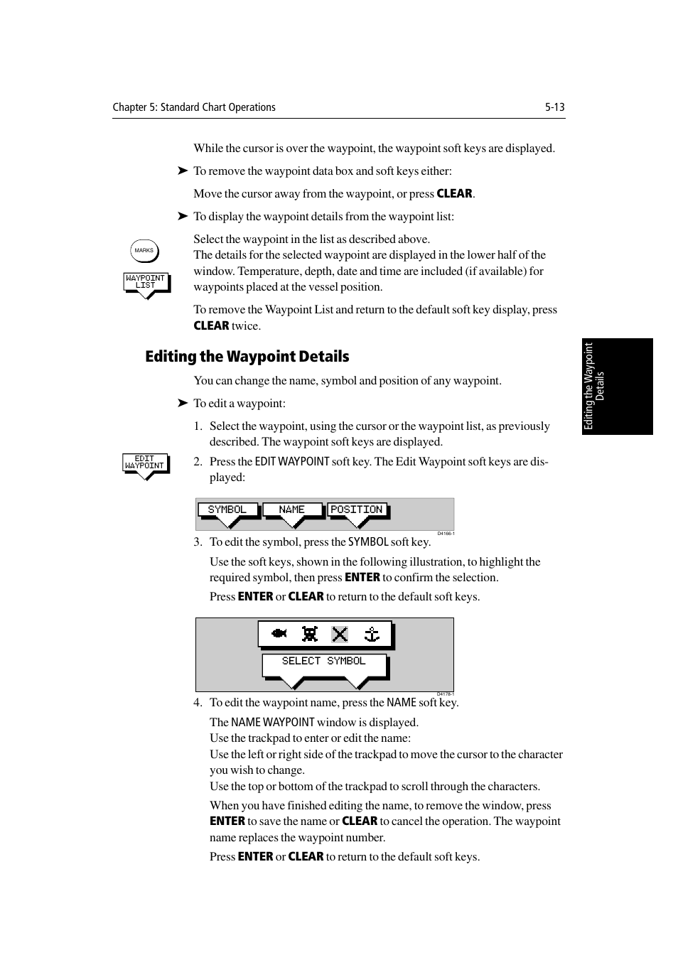 Editing the waypoint details | Raymarine Radar equipment Raychart Chartplotter RC530 PLUS User Manual | Page 117 / 248