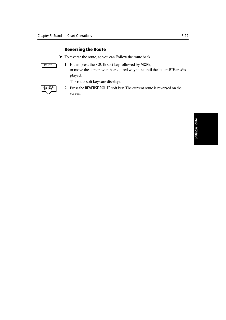 Reversing the route | Raymarine Radar equipment Raychart Chartplotter RC530 PLUS User Manual | Page 133 / 248
