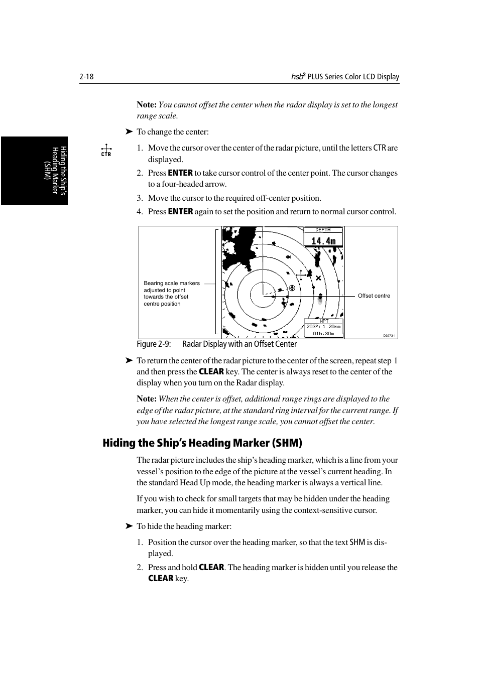 Hiding the ship’s heading marker (shm) | Raymarine Radar equipment Raychart Chartplotter RC530 PLUS User Manual | Page 54 / 248