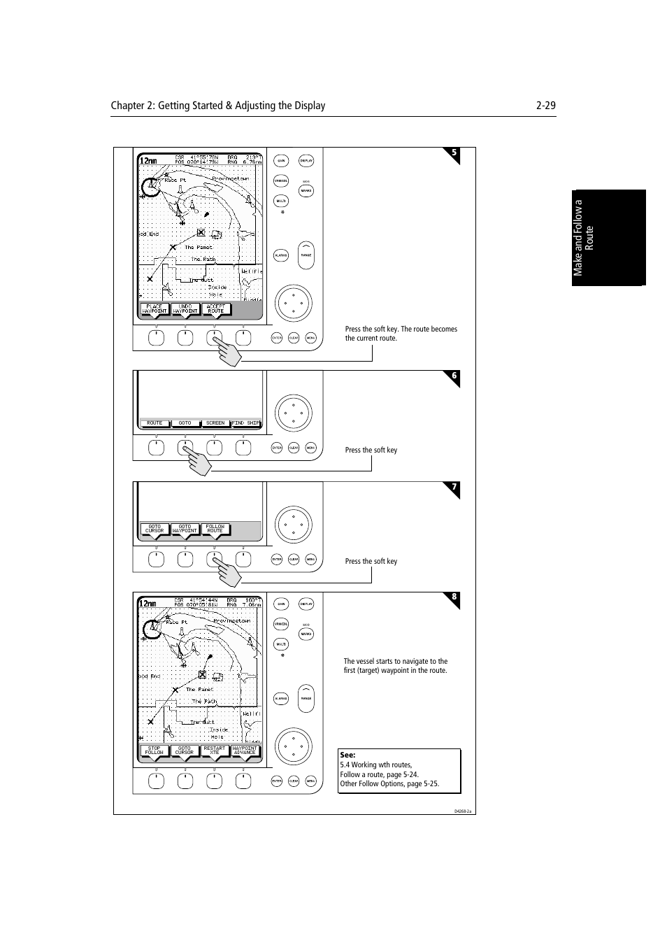 Mak e an d f ollo w a ro ut e | Raymarine Radar equipment Raychart Chartplotter RC530 PLUS User Manual | Page 65 / 248