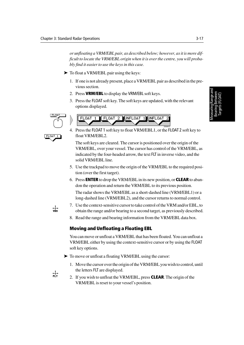 Moving and unfloating a floating ebl | Raymarine Radar equipment Raychart Chartplotter RC530 PLUS User Manual | Page 87 / 248