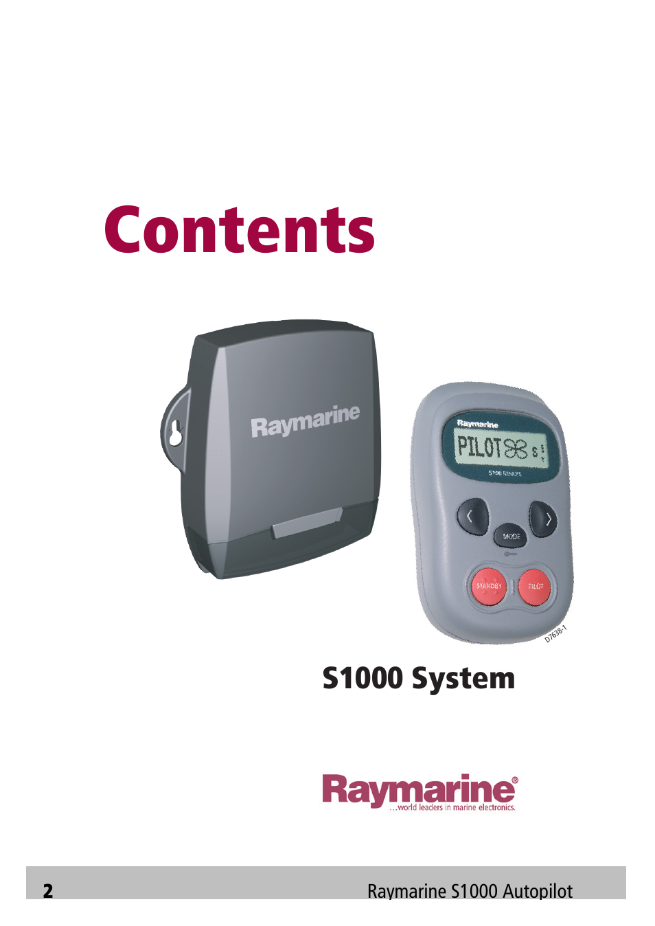 Raymarine Autopilot S1000 User Manual | Page 2 / 40