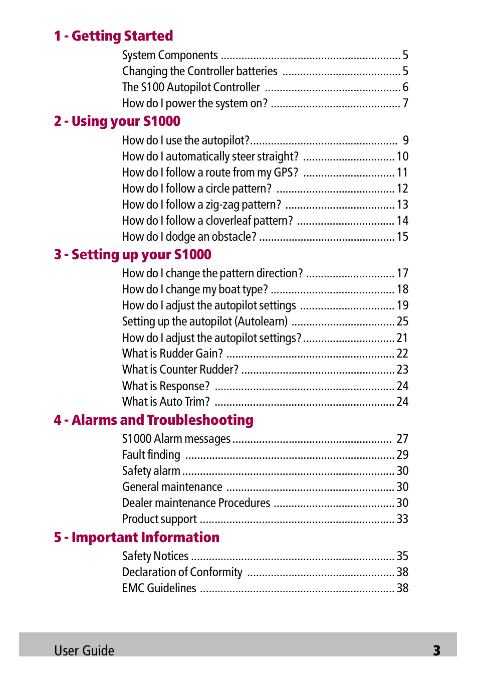 Raymarine Autopilot S1000 User Manual | Page 3 / 40