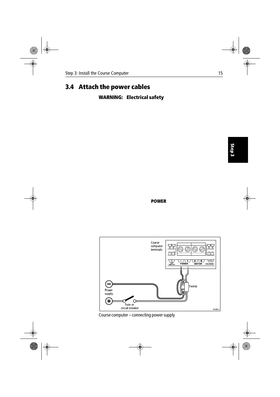 4 attach the power cables, Attach the power cables, Warning: electrical safety | Raymarine 150/400 User Manual | Page 23 / 64