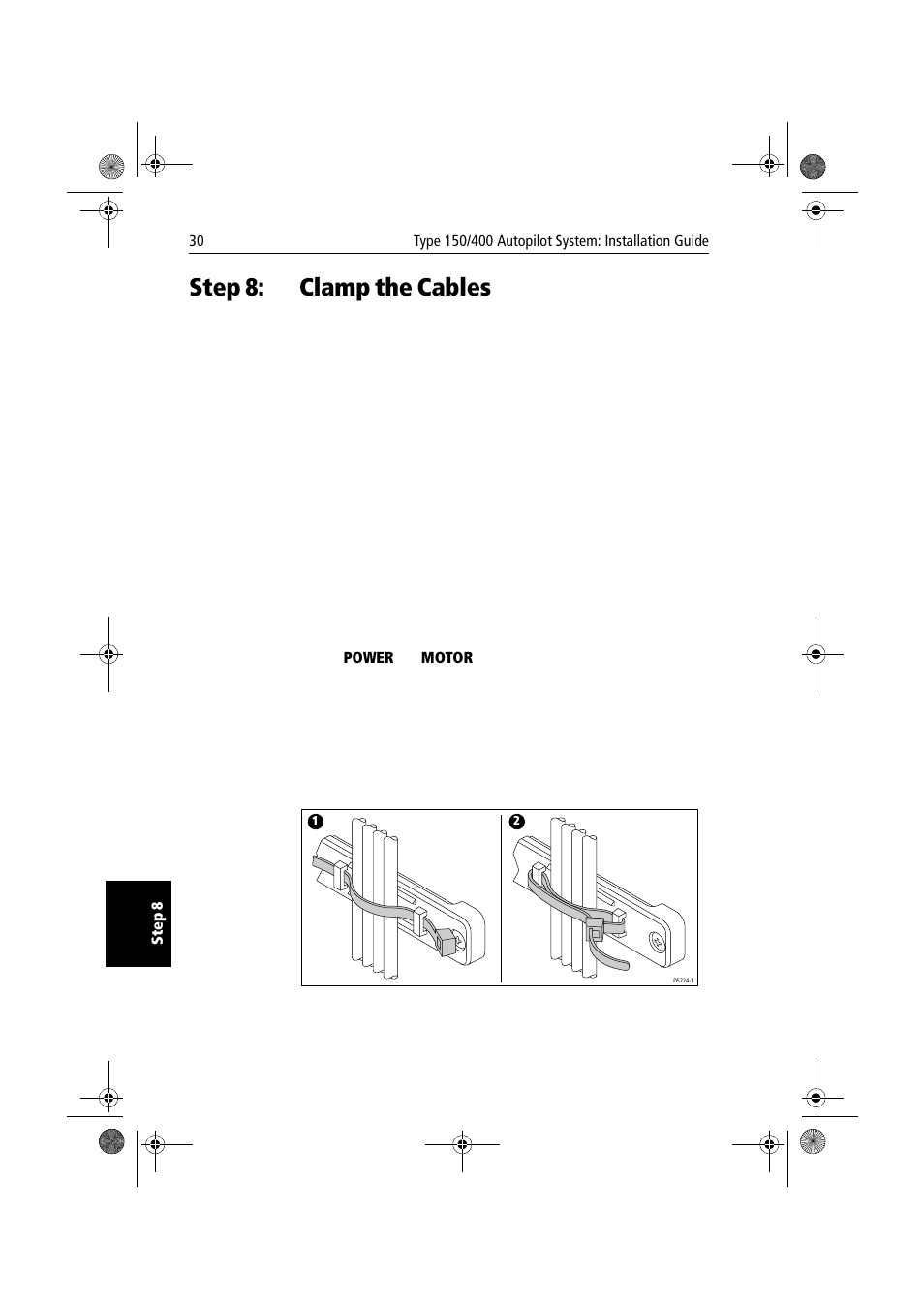 Step 8: clamp the cables, Clamp the cables | Raymarine 150/400 User Manual | Page 38 / 64
