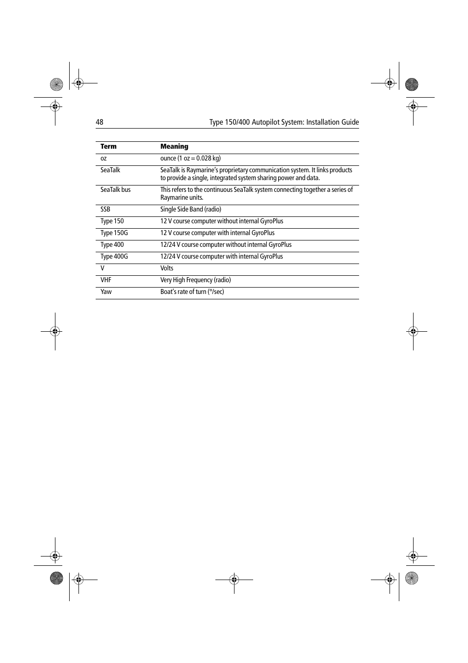 Raymarine 150/400 User Manual | Page 56 / 64
