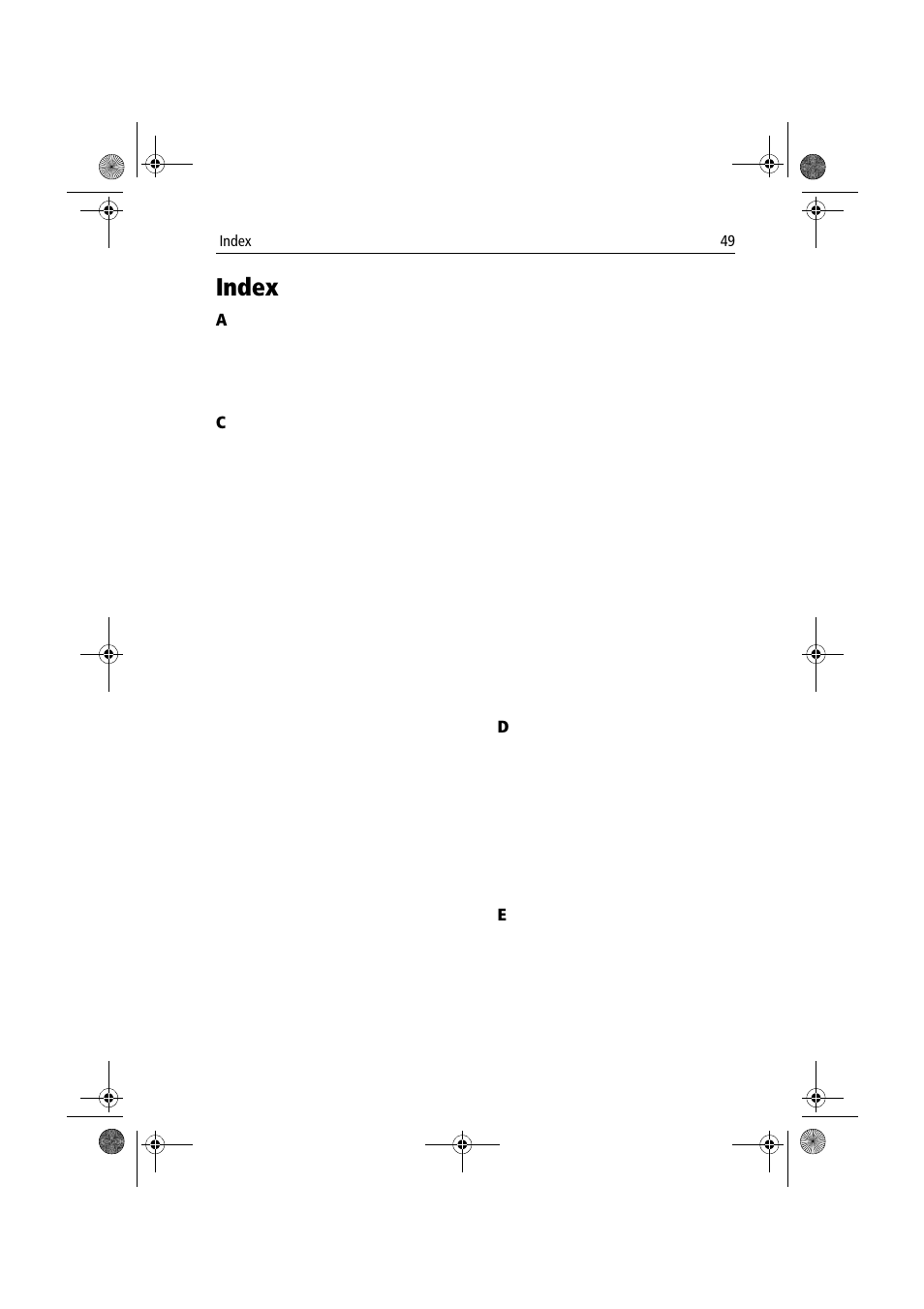 Index | Raymarine 150/400 User Manual | Page 57 / 64