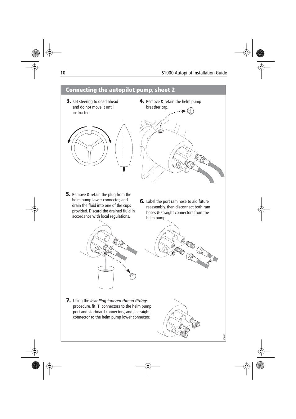 Connecting the autopilot pump, sheet 2 | Raymarine S1000 User Manual | Page 12 / 36