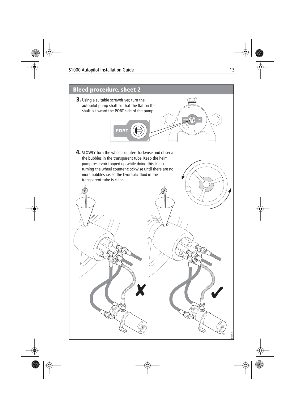 Bleed procedure, sheet 2 | Raymarine S1000 User Manual | Page 15 / 36