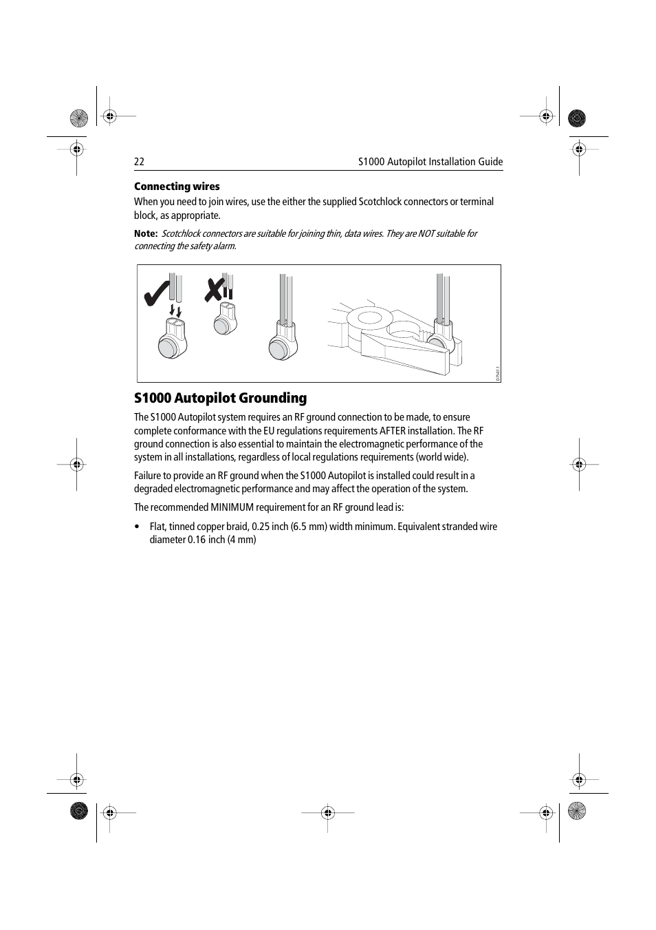 S1000 autopilot grounding | Raymarine S1000 User Manual | Page 24 / 36