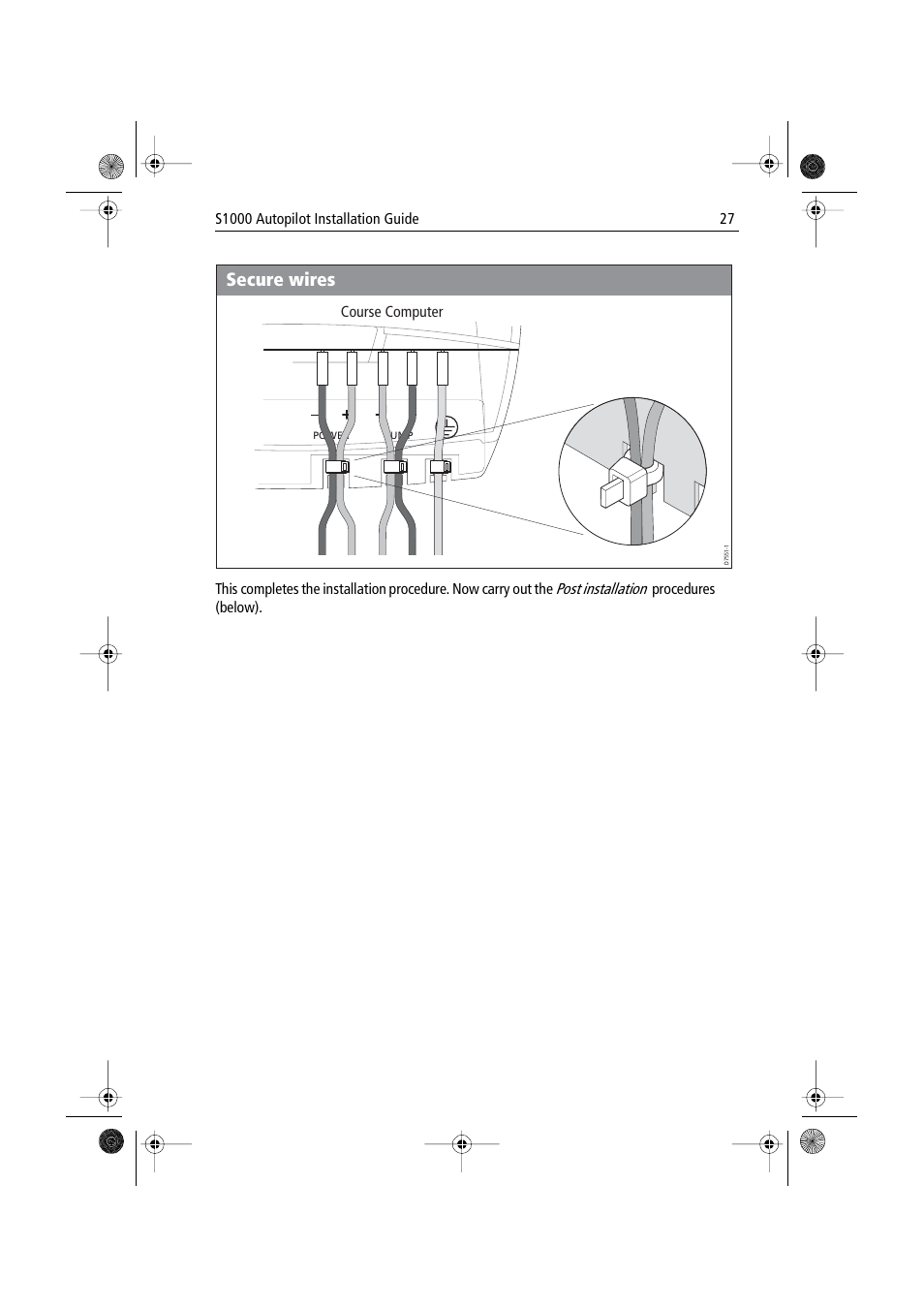 Secure wires | Raymarine S1000 User Manual | Page 29 / 36