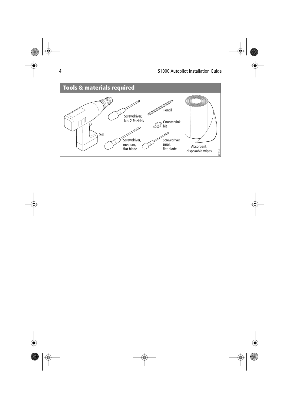 Tools & materials required | Raymarine S1000 User Manual | Page 6 / 36