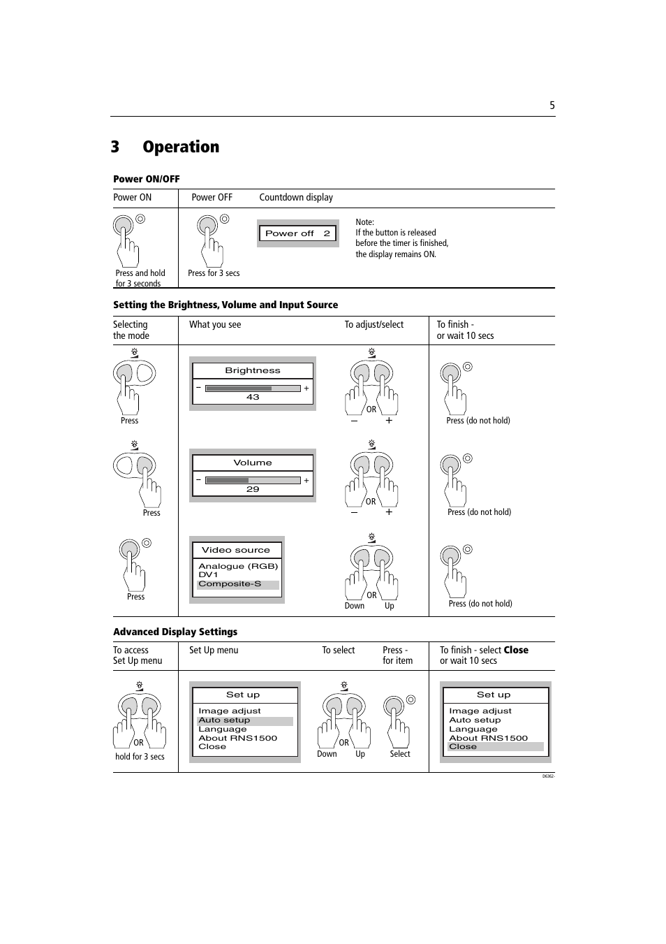 3 operation, Operation, 3operation | Raymarine M1500 User Manual | Page 13 / 30