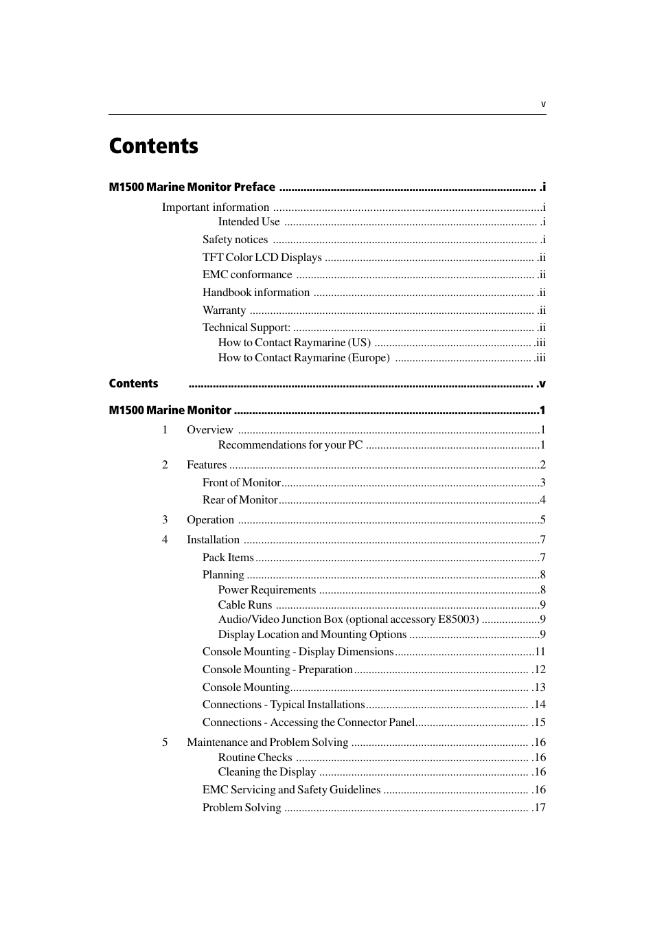 Raymarine M1500 User Manual | Page 7 / 30