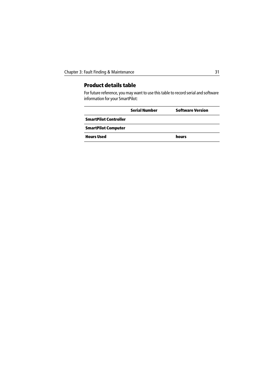 Product details table | Raymarine ST8002 User Manual | Page 41 / 48