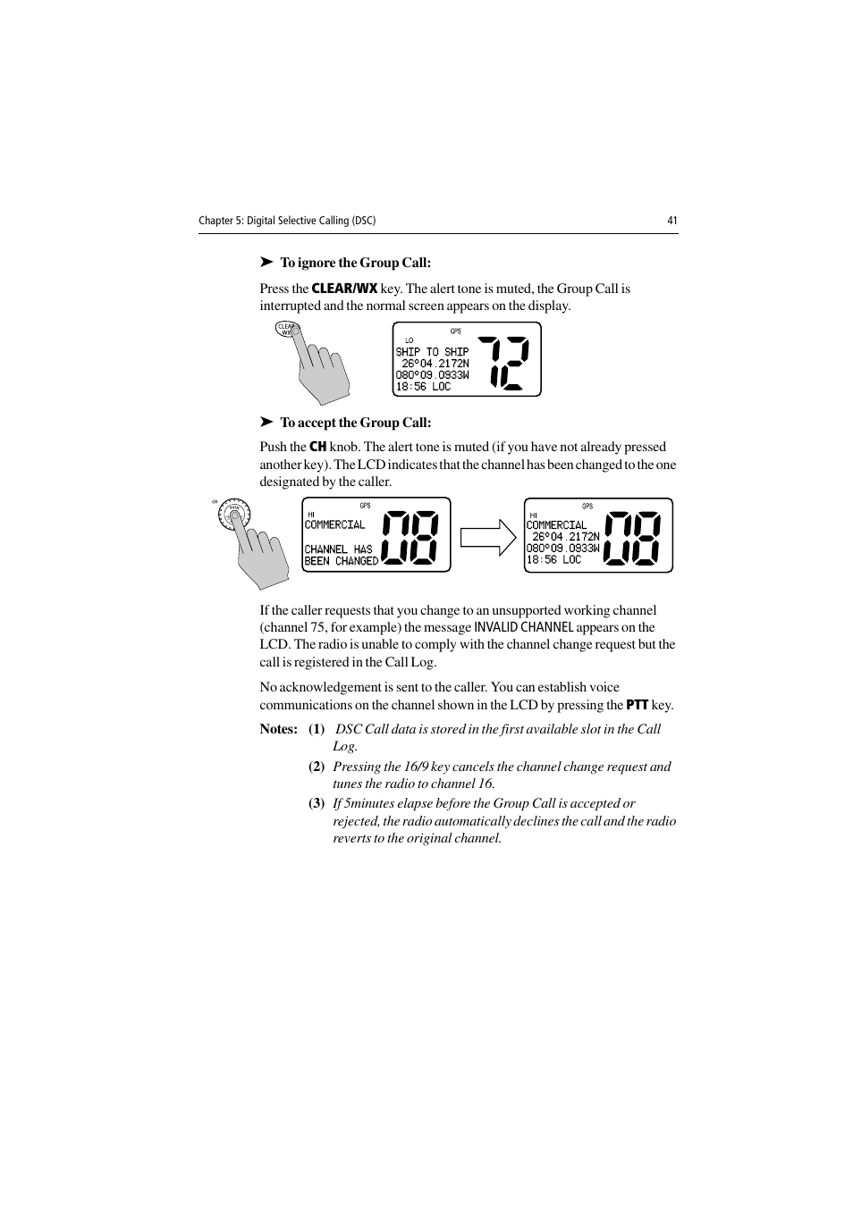 To ignore the group call, To accept the group call | Raymarine Ray54 User Manual | Page 51 / 112