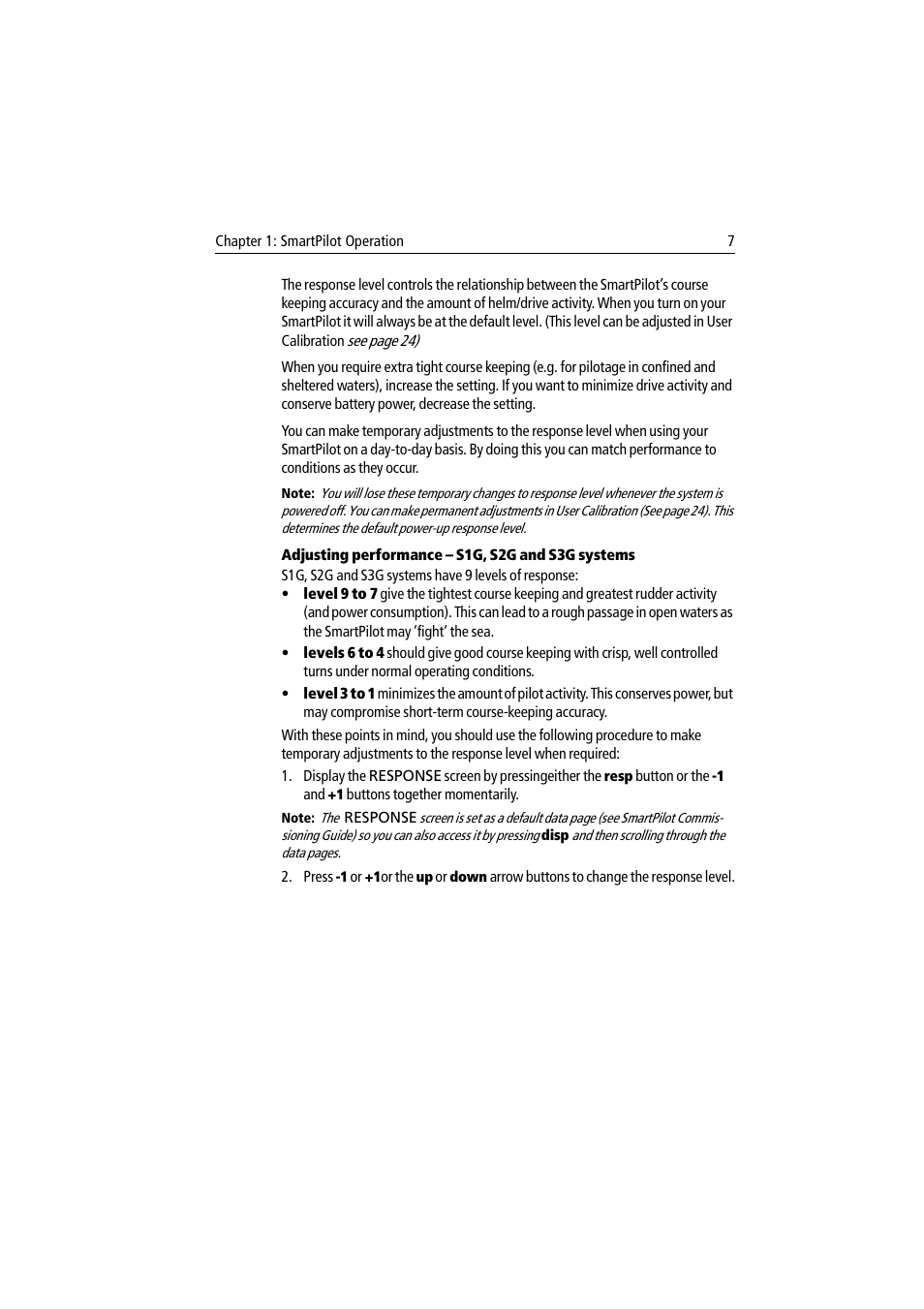 Adjusting performance - s1g, s2g and s3g systems | Raymarine ST7002 User Manual | Page 17 / 52