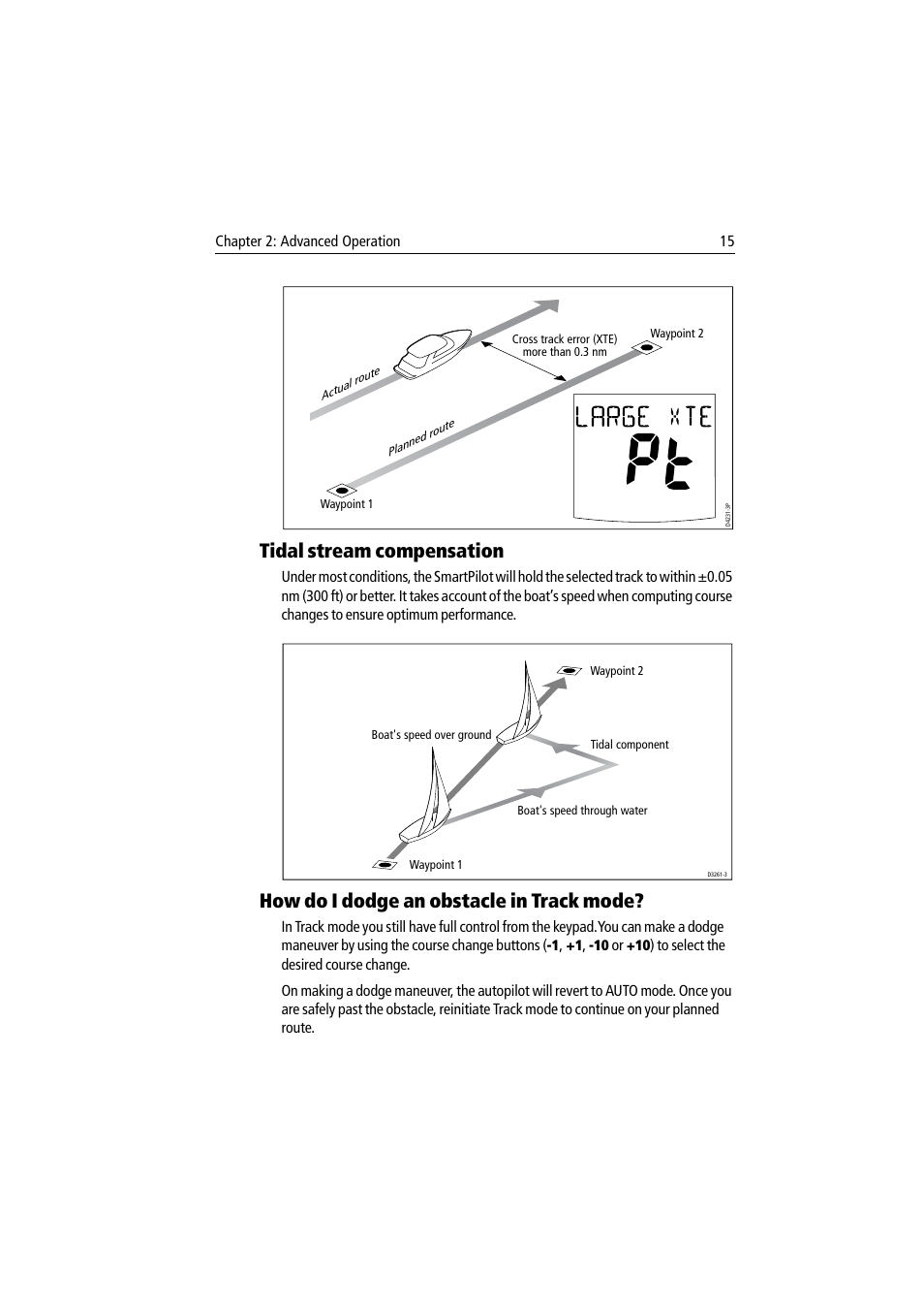 Tidal stream compensation, How do i dodge an obstacle in track mode | Raymarine ST7002 User Manual | Page 25 / 52