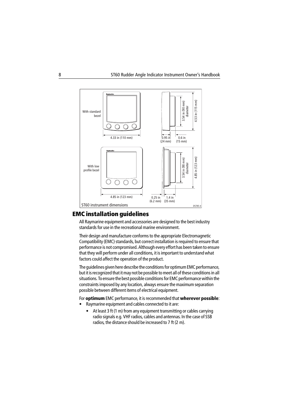 Emc installation guidelines | Raymarine ST60 User Manual | Page 18 / 38