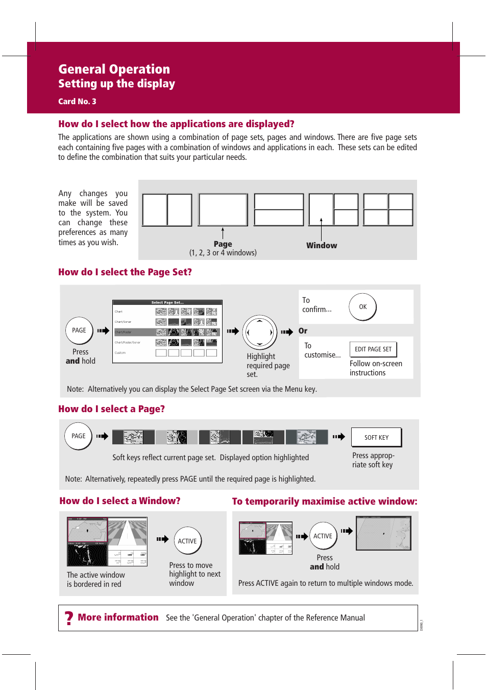 General operation, Setting up the display | Raymarine GPS Kit User Manual | Page 4 / 24